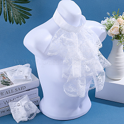 取り外し可能なレースのつけ襟とオーバースリーブのセット  DIYアクセサリー  ホワイト  420x310x1.5mm&nbsp;AJEW-WH0481-523