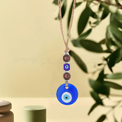 1Pc Glass Blue Evil Eye Pendant Decorations&nbsp;HJEW-CN0001-42B