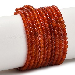 天然石カーネリアンビーズ連売り  ラウンド  染め＆加熱  3~3.5mm  穴：0.7mm  約135~139個/連  14.76''~14.96''（37.5~38センチメートル）&nbsp;G-Z116-A22-3mm