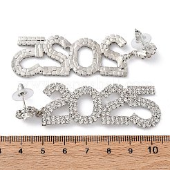 Brass Rhinestone Stud Earrings&nbsp;EJEW-Q012-01P