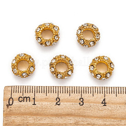 合金ラインストーンのヨーロッパのビーズ  大穴ビーズ  ゴールデンの金属色  クリスタル  11x6mm  穴：5mm&nbsp;CPDL-H997-3