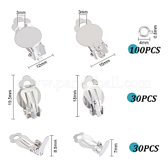 60Pcs 2 Size 304 Stainless Steel Clip-on Earring Findings&nbsp;STAS-UN0051-68