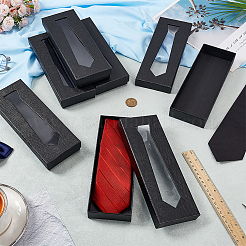 Paper Cardboard Tie Storage Boxes with Visible Window&nbsp;LS-CON-WH0107-63