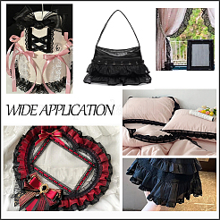 Polyester Pleated Elastic Lace Trim&nbsp;DIY-WH0656-82B