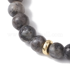 3Pcs Natural Larvikite & Lava Rock & Obsidian Round Beads Stretch Bracelets for Women&nbsp;BJEW-JB13057