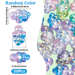 30Pcs Transparent Acrylic European Beads&nbsp;OACR-SC0002-72