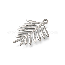 304ステンレスペンダント  リーフチャーム  変色防止  ステンレス鋼色  22x16x0.5mm  穴：1.4mm&nbsp;STAS-Q355-01A-P