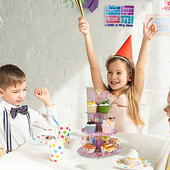 2Pcs 3 Tier Paper Cupcake Stand&nbsp;DIY-DC0003-92A