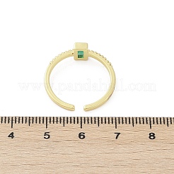 Brass Micro Pave Cubic Zirconia Cuff Rings&nbsp;RJEW-S400-16B-G