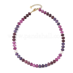 Gradient Dyed Natural White Jade Rondelle Beaded Necklaces with Glass Seed Beads for Women&nbsp;NJEW-JN06594-01