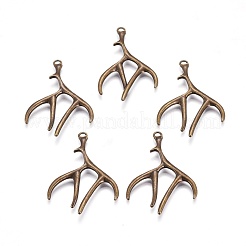 Tibetan Style Alloy Deer Antler Pendants&nbsp;X-TIBEP-S261-AB-FF