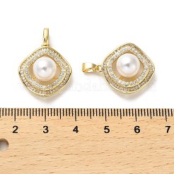 Brass Micro Pave Cubic Zirconia Pendants&nbsp;KK-K355-19G