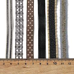 18 ヤード 6 スタイルのポリエステル リボン  DIY手作りクラフト用  髪のちょう結びとギフトの装飾  黄色のカラーパレット  ミックスカラー  3/8~1/2インチ（10~12mm）  約3ヤード/スタイル&nbsp;SRIB-C001-E07
