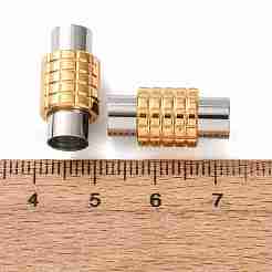 304ステンレススチール製マグネット留め具  コラム  ゴールデン·ステンレス鋼色  20x10x10mm  穴：6.5mm&nbsp;SA-CBA15BC-09GP