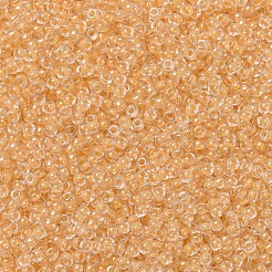 MIYUKIラウンドロカイユビーズ  日本製シードビーズ  （rr202)レモンライニングクリスタル  11/0  2x1.3mm  穴：0.8mm  約1100PCS /ボトル  10 G /ボトル&nbsp;SEED-JP0008-RR0202