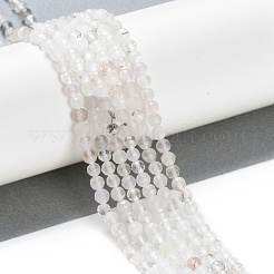 Faceted Round Natural Quartz Crystal Bead Strands&nbsp;G-L411-30-4mm-01