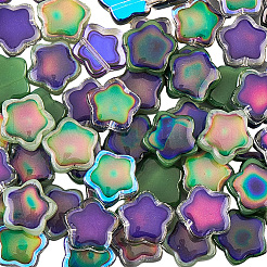 72Pcs 4 Colors Two Tone Glass Beads&nbsp;GLAA-PA0001-01