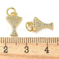 Rack Plating Brass Micro Pave Cubic Zirconia Pendants&nbsp;KK-K392-55G