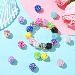24Pcs 12 Colors Resin Rhinestone Beads&nbsp;RESI-YW0003-13