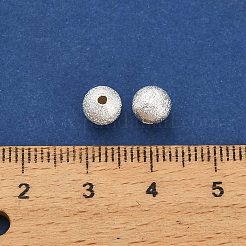 真鍮ビーズ  テクスチャラウンド  銀  6mm  穴：1.4mm&nbsp;KK-XCP0002-19