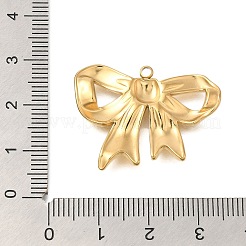 PVD真空メッキ201ステンレススチールペンダント  ちょう結びチャーム  18KGP本金メッキ  23x30x4.5mm  穴：1.8mm&nbsp;STAS-C111-06G