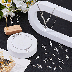 210 個 7 スタイルのチベットスタイル合金ペンダント  スターのチャーム  アンティークシルバー  14.5~32x9~20x1.5~5mm  穴：1.4~1.8mm  30個/スタイル&nbsp;FIND-FH0012-22