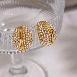 304 Stainless Steel Cubic Zirconia Stud Earrings&nbsp;YS0602