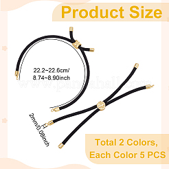 10Pcs 2 Colors Nylon Cords Bracelet Makings Fit for Connector Charms&nbsp;MAK-UN0001-69