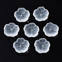 透明艶消しガラスビーズ  花  透明  15x15x6mm  穴：1.2mm&nbsp;GLAA-Q089-003-B001