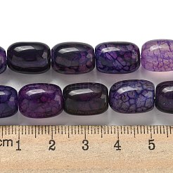 天然石ドラゴンアゲート瑪瑙ビーズ連売り  染め＆加熱  コラム  インディゴ  13.5x10~10.5mm  穴：1mm  約28個/連  15.16''（38.5センチメートル）&nbsp;G-A223-D11-01B