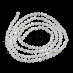 ジェイド風ガラスビーズ連売り  ファセット（32ファセット）  ラウンド  ホワイト  3mm  穴：0.8mm  約163~166個/連  50~51cm&nbsp;EGLA-A035-J3mm-L05