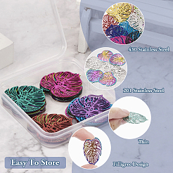 48Pcs 12 Styles 430 & 201 Stainless Steel Filigree Pendants&nbsp;STAS-TA0002-19