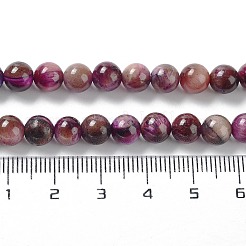 天然レインボータイガーアイビーズ連売り  染め  ラウンド  蘭  6mm  穴：1mm  約62~63個/連  15.20''~15.59''（38.6~39.6センチメートル）&nbsp;G-NH0002-A01-A01