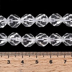 合成クオーツクリスタルビーズ連売り  スターカットラウンドビーズ  多面カット  9~10x9~10x9~10mm  穴：1~1.4mm  約38~40個/連  14.88''（15.08''センチメートル）&nbsp;G-Z119-A42-03