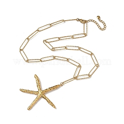 304 Stainless Steel Starfish Shaped Pendant Necklaces for Women&nbsp;NJEW-L467-02G