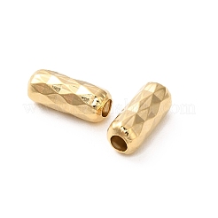 真鍮ビーズ  テクスチャードカラム  カドミウムフリー＆鉛フリー  24KGP本金メッキ  9x4mm  穴：2mm&nbsp;KK-F907-12G