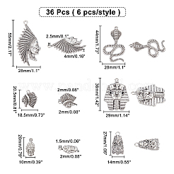 36Pcs 6 Style Tibetan Style Alloy Pendants&nbsp;FIND-AR0001-37