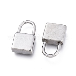 変色しにくい304ステンレススチールペンダント  ロック  ステンレス鋼色  17.2x9.8x3.8mm  穴：7x5mm&nbsp;STAS-K207-31P