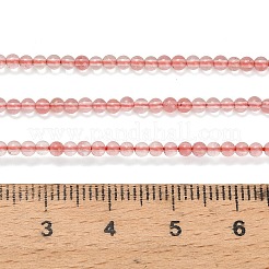 チェリークォーツガラスビーズ連売り  ラウンド  2~2.5mm  穴：0.5mm  約174~178個/連  14.96''~15.16''（38~38.5センチメートル）&nbsp;G-Z116-A09-2mm