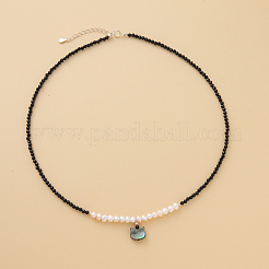 Cute Cat Head Pendant Silver Black Tourmaline Freshwater Pearl Necklace&nbsp;MQ9984