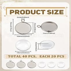 DIY Flat Round Pendant Making Kits&nbsp;DIY-LP0005-13A-P