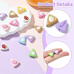 16色亜鉛合金ビーズ8個  イチゴ模様と「sweet」の文字が入った三角形  ミックスカラー  14x12x5.5mm  穴：1.6mm  2個/カラー&nbsp;FIND-CJ0003-82