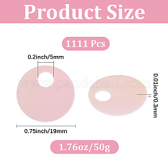 50g 装飾アクセサリー PVC スパンコール/スパンコールペンダント  フラットラウンド  ピンク  19x0.3mm  穴：5mm&nbsp;PVC-CY0001-03