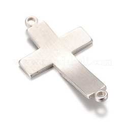 変色しない201ステンレス鋼リンクコネクター  ラテン横向き  ステンレス鋼色  25x14.5x1mm  穴：1mm&nbsp;X-STAS-S059-18B