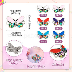 36Pcs 6 Colors Alloy Enamel Connector Charms&nbsp;ENAM-TA0001-97