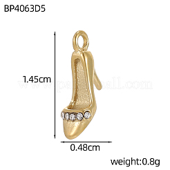 304 Stainless Steel Micro Pave Clear Cubic Zirconia Pendants&nbsp;STAS-OY012-46G