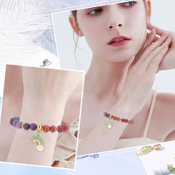 8Pcs 2 Colors 304 Stainless Steel European Dangle Charms&nbsp;STAS-DC0010-74