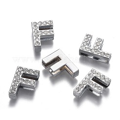 Alloy Letter Slide Charms&nbsp;RB-F034-01F-P-RS