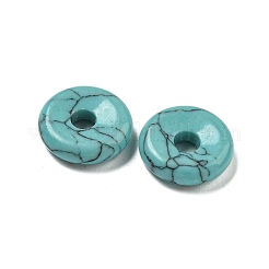 Synthetic Turquoise Donut/Pi Disc Charms&nbsp;G-G142-01K