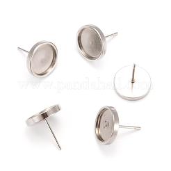Non-Tarnish 201 Stainless Steel Stud Earring Settings&nbsp;STAS-I088-F-01P
